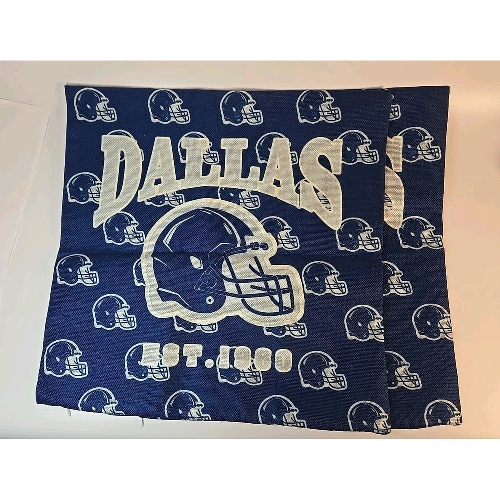 Dallas Cowboys Throw Pillow Decorative Covers 17 X 17 set 2 Blue & White *New*